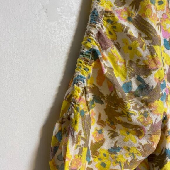 Free People Women's Yellow Floral Mini Dress New with tags - Picture 4 of 13